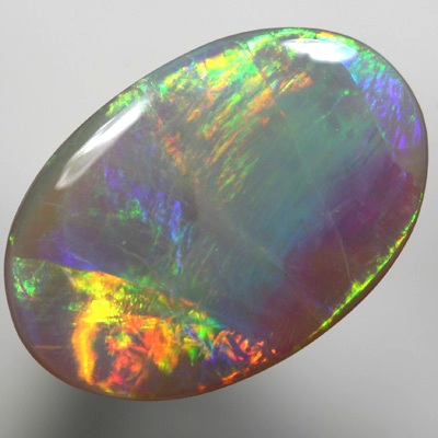SOLID SEMI BLACK OPAL Large rainbow rolling flashes of bright fire SEE VIDEO